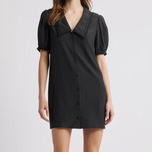 Frame Denim Black and White Polka Dot Mini Dress